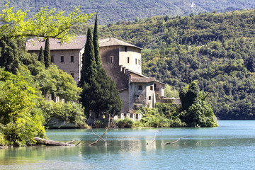 Fototapeta na wymiar Toblino castle, Trento, color image