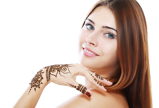 beautiful girl with mehandi