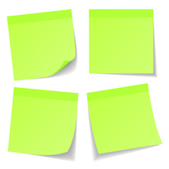 4 Green Note Pads Neon