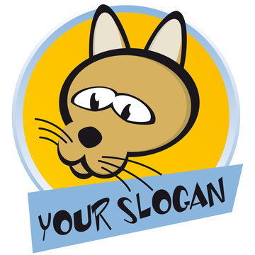 Katzer Kater Kopf Illu Button Icon