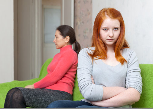  mother and teen daughter after quarrel