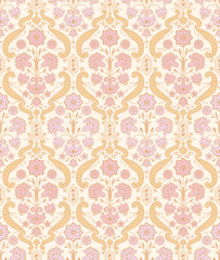 Seamless ornamental vintage pattern with stylized flowers.