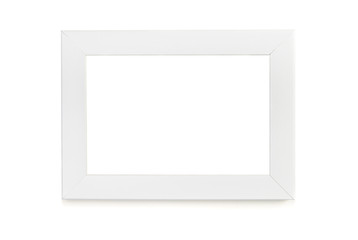 White picture frame over white background - obrazy, fototapety, plakaty