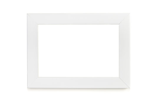 White picture frame over white background