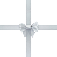 silver ribbon bow composition