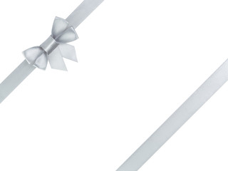silver ribbon bow composition