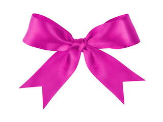 purple festive tied bow made from ribbon