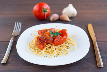Spaghetti on a plate