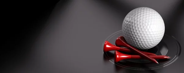 Foto auf Acrylglas Golf Golfball und Tee