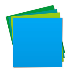 Colored sheets of paper on each other, light blue