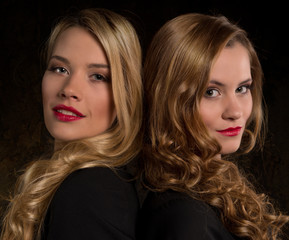 blonde and brunette