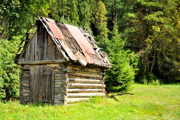 Old wood hut