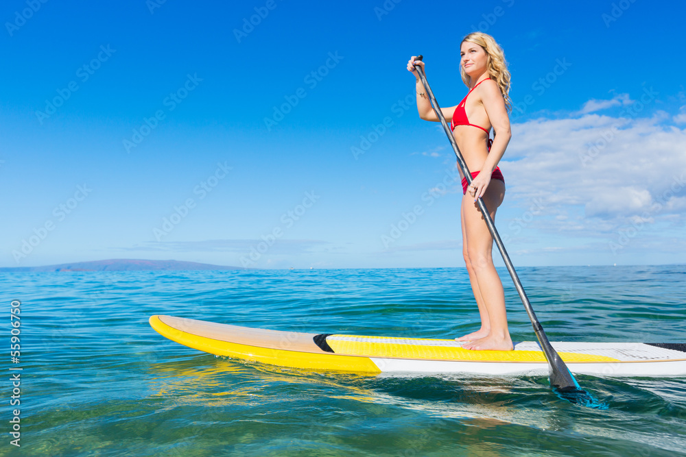 Poster Woman on Stand Up Paddle Board