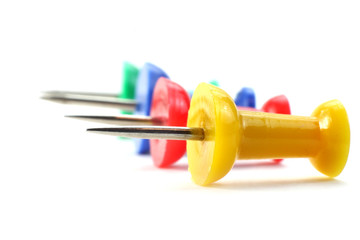 Extreme close up shot of push pins