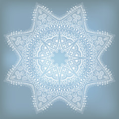 Arabesque. Mandala. Lace ethnic ornament in a circle.