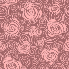 Abstract seamless pattern with hearts and roses