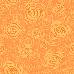 Abstract seamless pattern with hearts and roses