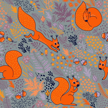 Squirrels in the woods