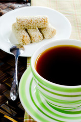Cup of tea with Sesame Cookies