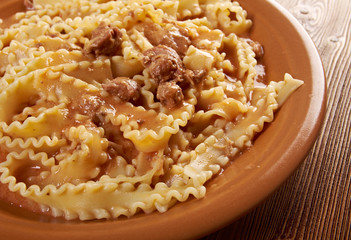  pasta mafalde with  beef