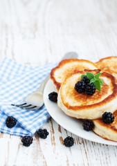 Pancakes with blackberries