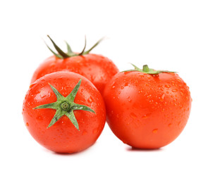Tomatoes with drops isolated