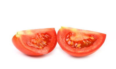 Two sedments of fresh tomato.