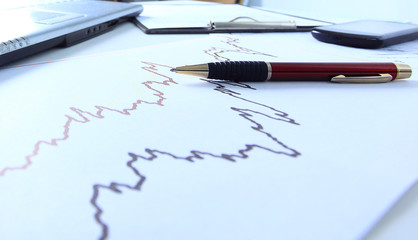 Graphs, charts, business table.