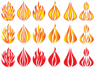 set of fire icons