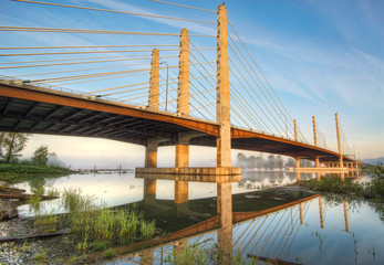 Golden Bridge With Reflection