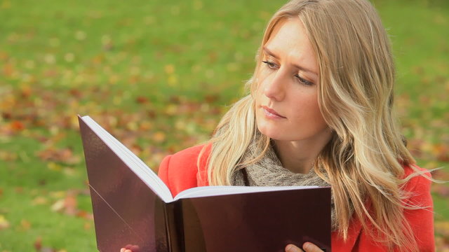 female revising her college work 