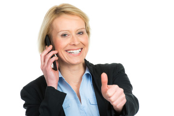erfolgreiche geschäftsfrau am telefon