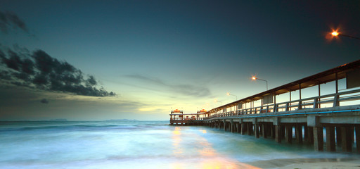 Ferry pier at dusk,Samui island,Thailand