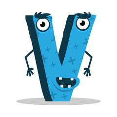 Letter V monster. Vectorial illustration - 55917794