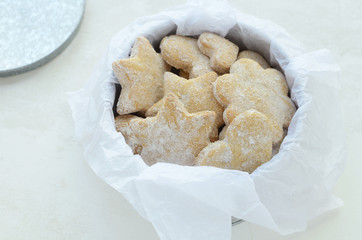 Homemade ginger cookies in tin box