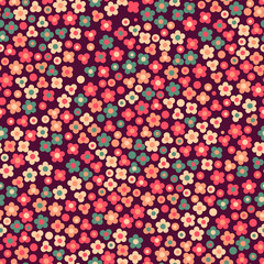 Blooming meadow. Seamless pattern. Vector illustration.