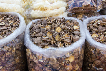 Dried shiitake mushroom at market