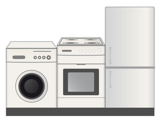 background with home appliances symbol for hardware store