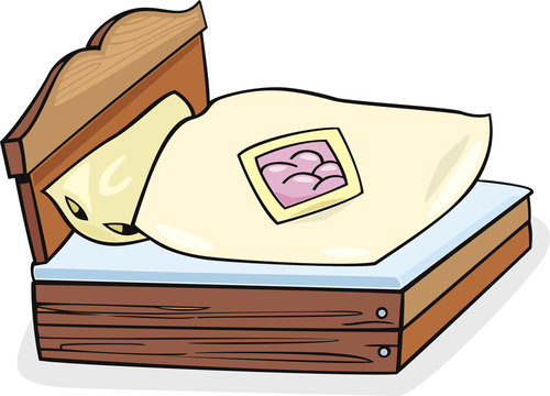 Bed Furniture Cartoon Illustration