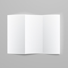 Blank trifold paper z-folded brochure.