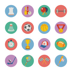 set of flat sport icons