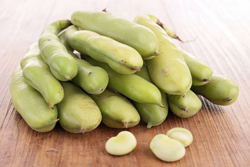 green bean on wood