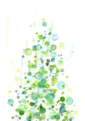 Green-blue watercolor drops - 55925108