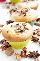 Muffins in colorful forms