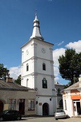 old church with tower in Zmigrod Nowy