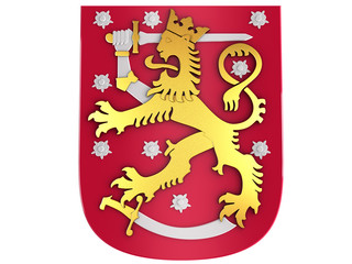 3D Finnish coat of arms