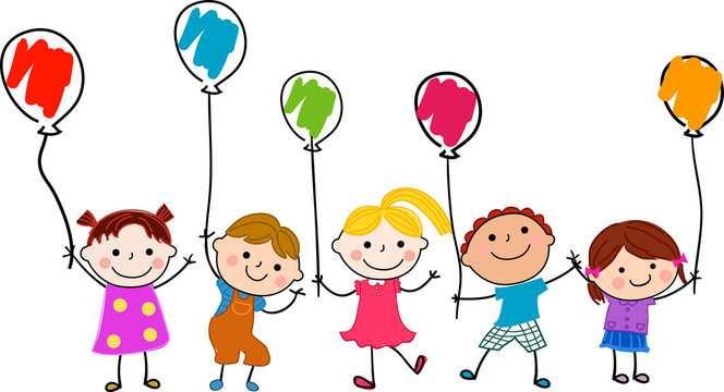 Children and balloon