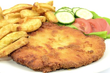kotlet schabowy z frytkami