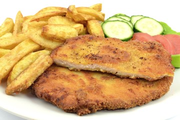 kotlet schabowy z frytkami