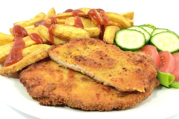 kotlet schabowy z frytkami